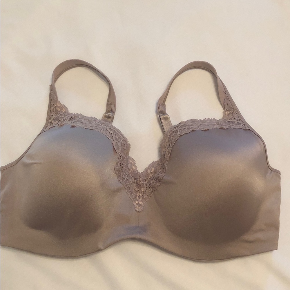Playtex Lace-Trim UW Padded Bra in Dark Taupe Size 44DD Style 4823